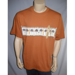 Panama Jack Y2K T Shirt Heavy Cotton Surf Boards Clay Orange Size Small